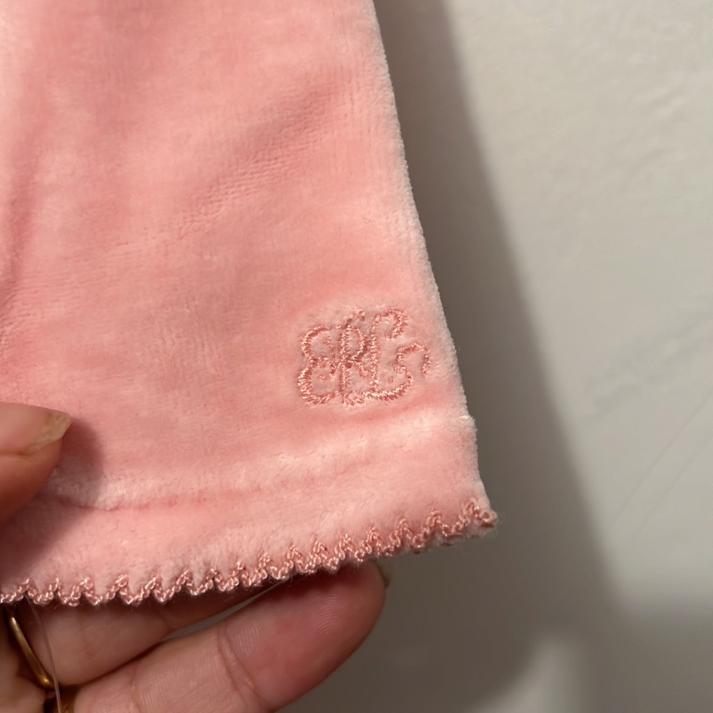 Ralph lauren baby girl gift idea. Newborn to siz months outfit pink velour - Picture 7 of 8